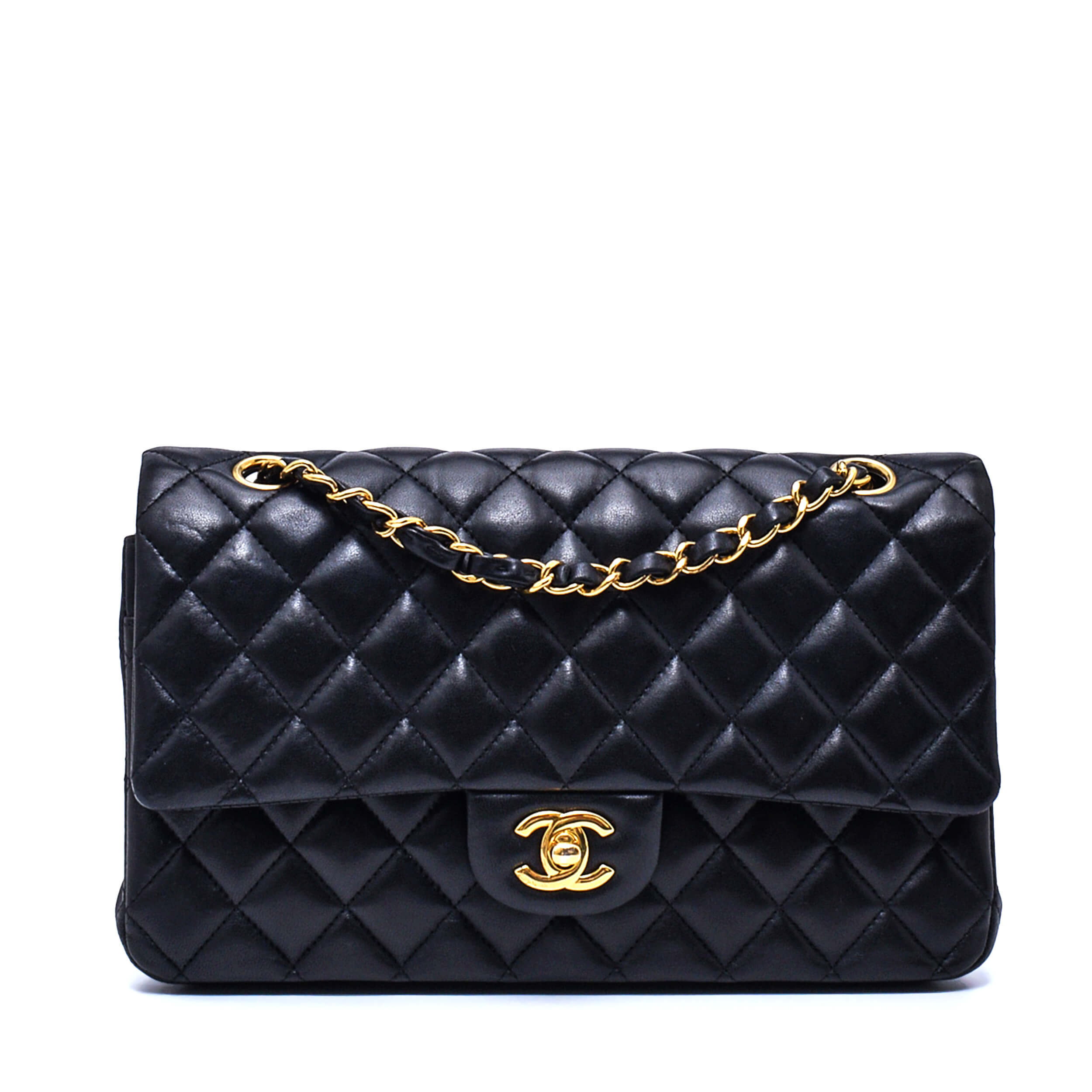 Chanel - Quilted Lambskin Leather Medium Double Flap 11.12 Bag 